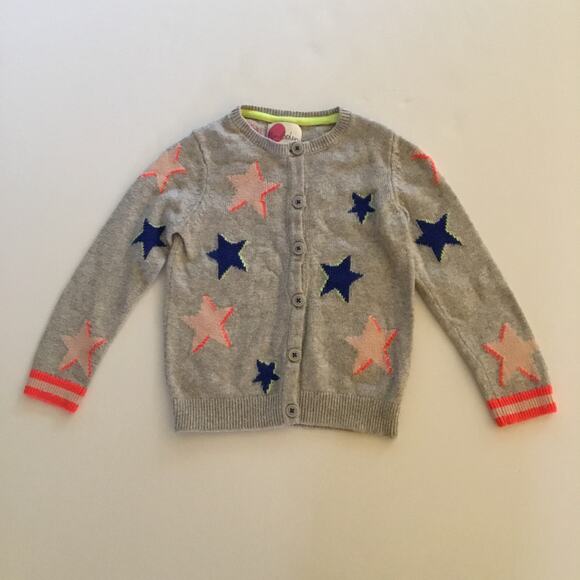 Kids Star Pattern Cardigan - Gray and Pink - Picture 2 of 6